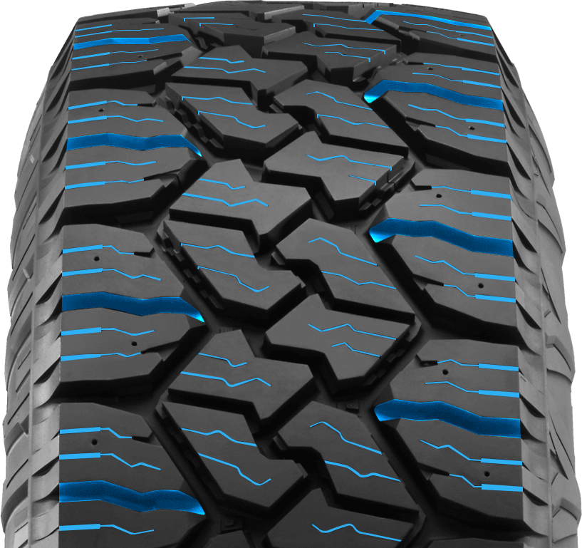 The EXO Grappler AWT is rated with the three-peak mountain snowflake symbol that denotes use for winter driving. The deep tread sipes and large lateral grooves provide biting edges as well as water and snow/slush evacuation. In addition, this tire comes pre-molded for optional TSMI #15 sized studs. 