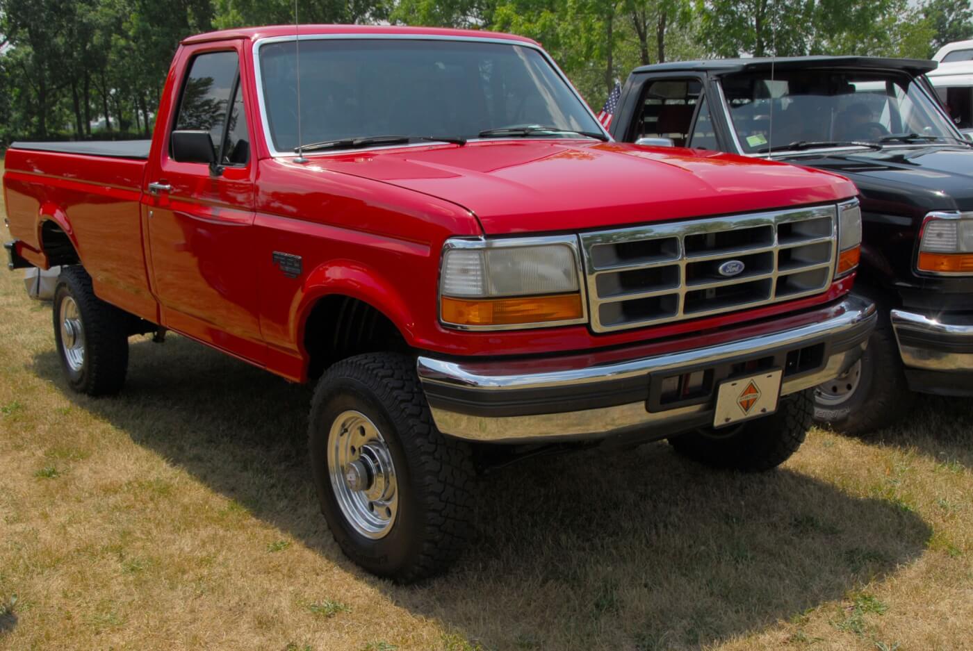 The upgraded 1992 Ford truck line was where the IDI would make its final bow and the Power Stroke would take over. The only thing to mark a naturally aspirated diesel in this era was a badge on the tailgate. In the case of this 1993 turbo diesel truck, there’s an additional “Turbo Diesel” badge on the fender. This is Jon Miller’s stunningly restored 1994 F-350.