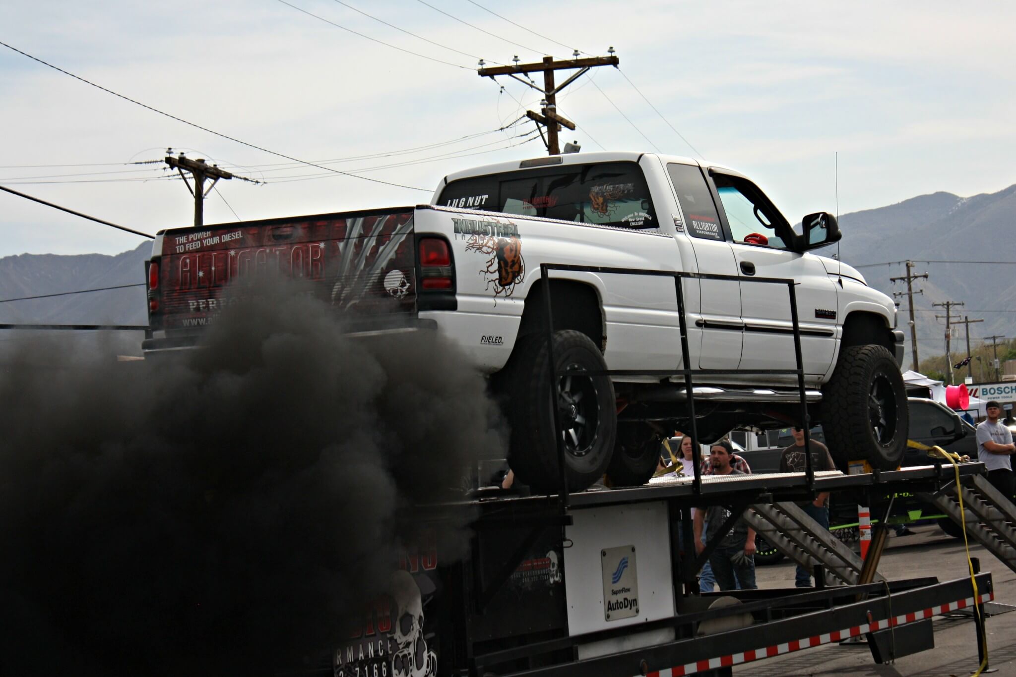 Scott Humphrey, a sales technician at Alligator Performance, made the long journey down from Couer d’Alene, Idaho, for the big event. His 24V Cummins has a set of 64/480 compound turbos from Industrial Injection and managed to squeeze out 665 hp, not bad for a VP44 injection pump.