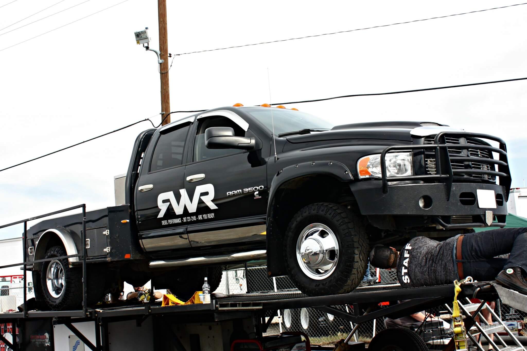 While it may not look like much more than your average work truck, this black dually Cummins was packing some major horsepower under the hood and put on quite the show for the crowd. Compound turbos and plenty of fuel are just what a tow rig needs… for hard work and weekend fun.