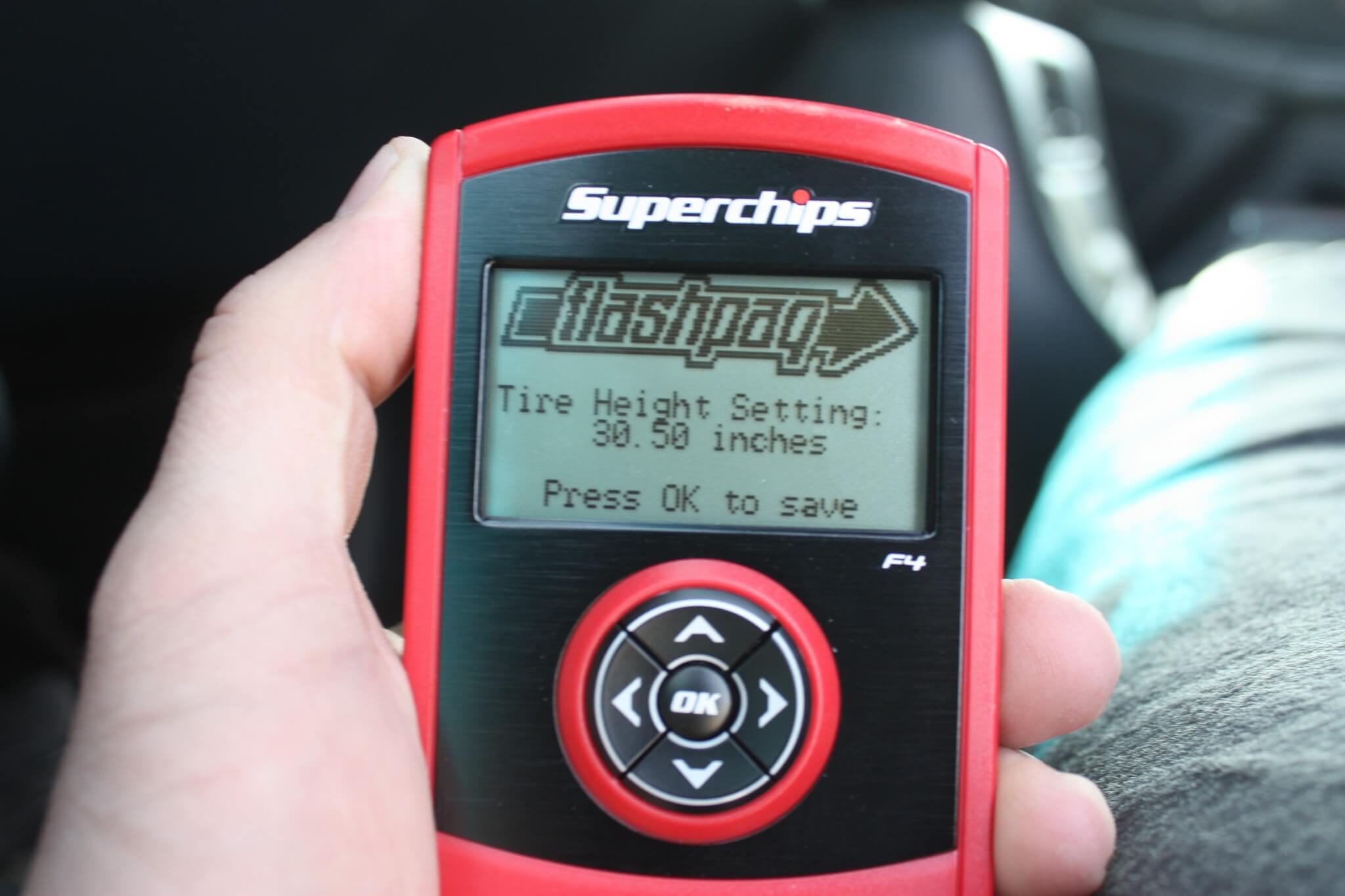 14. The Flashpaq tuner will even allow for calibration of the tire diameter, within a given range. Just plug in your tire diameter and your speedo will read correctly, even with a tire diameter change.