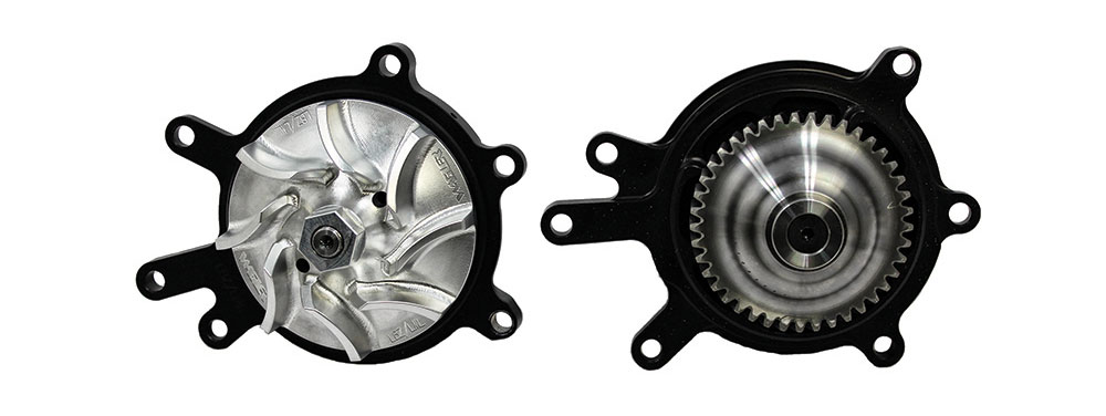  Duramax billet water pump impeller (vs. plastic on late-model Duramax’s)